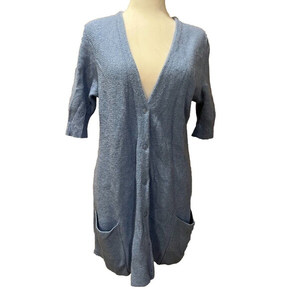 Eileen Fisher Sweaters - Eileen Fisher Knit Cardigan Sweater Sz Medium  Wool Cashmere Buttons 3/4 Sleeve
